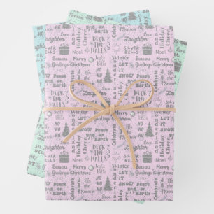 Whimsical Christmas - Playful Doodle Art Wrapping Paper Sheet