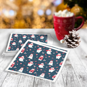 Whimsical Christmas Polar Bears ID850 Napkin