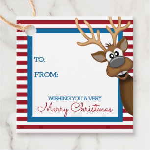 Whimsical Christmas Reindeer Gift Tag
