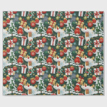 Whimsical Christmas Robin Wrapping Paper