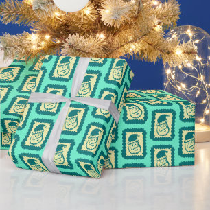 Whimsical Christmas Santa Cute Bright Holiday Wrapping Paper