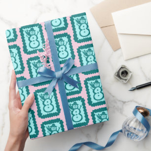 Whimsical Christmas Snowman Cute Bright Holiday Wrapping Paper
