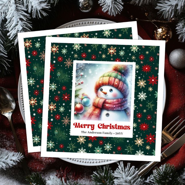 Whimsical Christmas Snowman Napkins Editable Party (Whimsical Christmas Snowman Napkins Editable Party Napkins

)