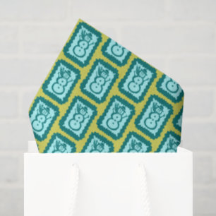 Whimsical Christmas Snowmen Cute Bright Holiday Tissue Paper