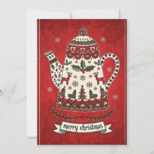 Whimsical Christmas Teapot Card