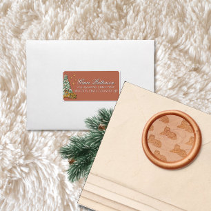 Whimsical Christmas Tiger Pink Address Label