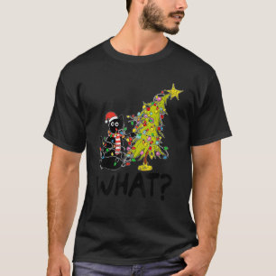 Whimsical Christmas Tree Black Cat said What T-Shirt
