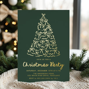 Whimsical Christmas Tree Bows Pine Green Holiday