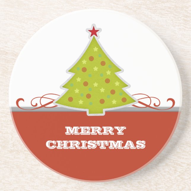Whimsical Christmas Tree Coaster (Front)