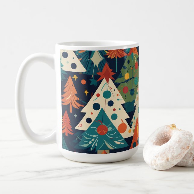 Whimsical Christmas Tree Coffee Mug (With Donut)