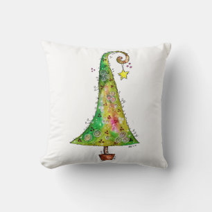 Whimsical Christmas Tree Cushion