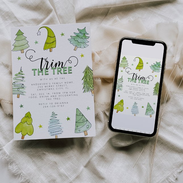 Whimsical Christmas Tree Decorating Invitation (Creator Uploaded)