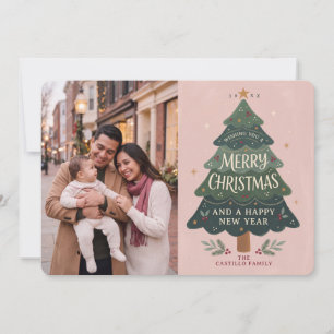 Whimsical Christmas Tree Family Photo Holiday Card
