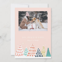Whimsical Christmas Tree Flat Holiday Card