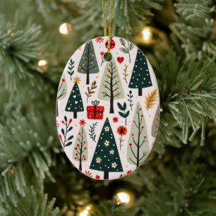 Whimsical Christmas Tree Forest Ceramic Tree Decoration
