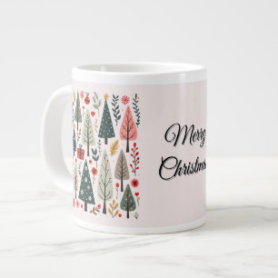 Whimsical Christmas Tree Forest Large Coffee Mug
