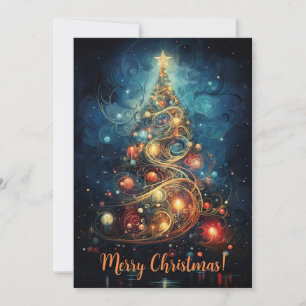 Whimsical Christmas tree  Holiday Card