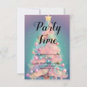 Whimsical Christmas Tree Holiday Party Invitation