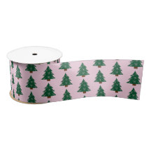 Whimsical Christmas Tree In Pink Ribbons