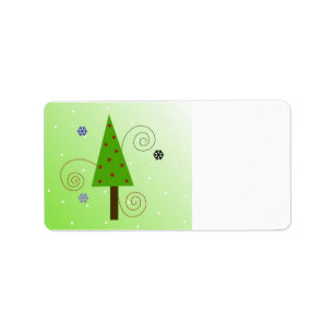 Whimsical Christmas Tree Label