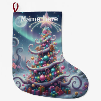 Whimsical Christmas Tree -  Large Christmas Stocking