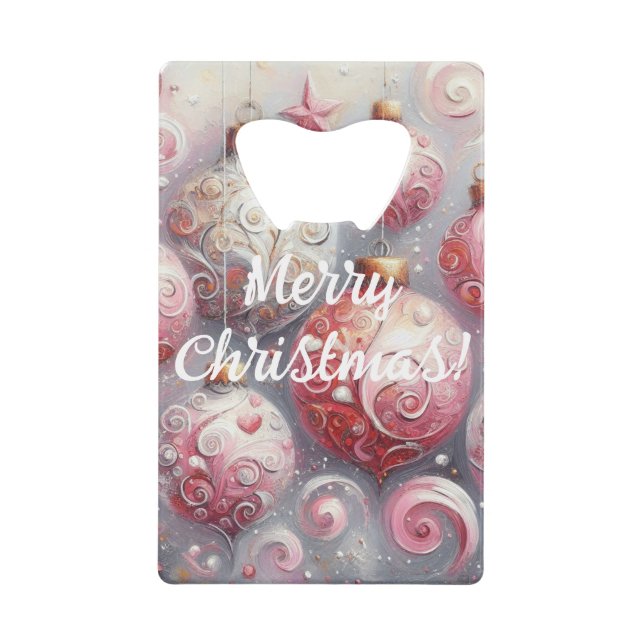 Whimsical Christmas Tree Ornaments Balls Pink (Front)