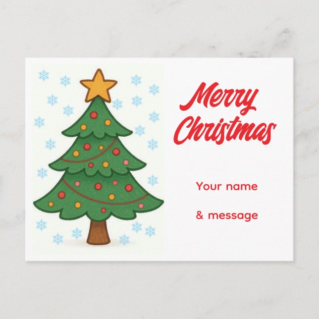 Whimsical Christmas Tree  Postcard (Front)