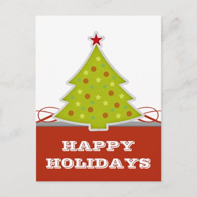 Whimsical Christmas Tree Postcard (Front)