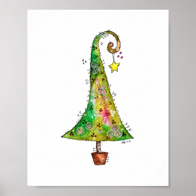 Whimsical Christmas Tree Poster (Front)