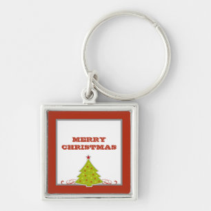 Whimsical Christmas Tree Premium Keychain