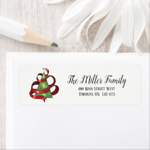 Whimsical Christmas Tree Return Address Labels