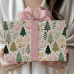 Whimsical Christmas Tree with Winter Fox Pastel Wrapping Paper<br><div class="desc">Looking for a magical woodland style gift wrap that feels cosy and wintry? This whimsical Christmas design features woodland foxes and Christmas trees, blending soft winter pinks, silvery greys, and muted greens with playful hand-drawn details. Inspired by nostalgic holiday charm and modern woodland style, it’s perfect for adding a warm,...</div>