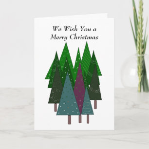 Whimsical Christmas Trees Holiday Card
