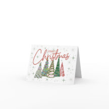 Whimsical Christmas Trees Holiday Card