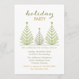 Whimsical Christmas Trees Holiday Party Invitation