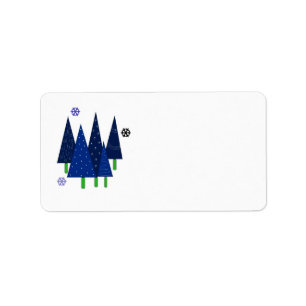 Whimsical Christmas Trees Label