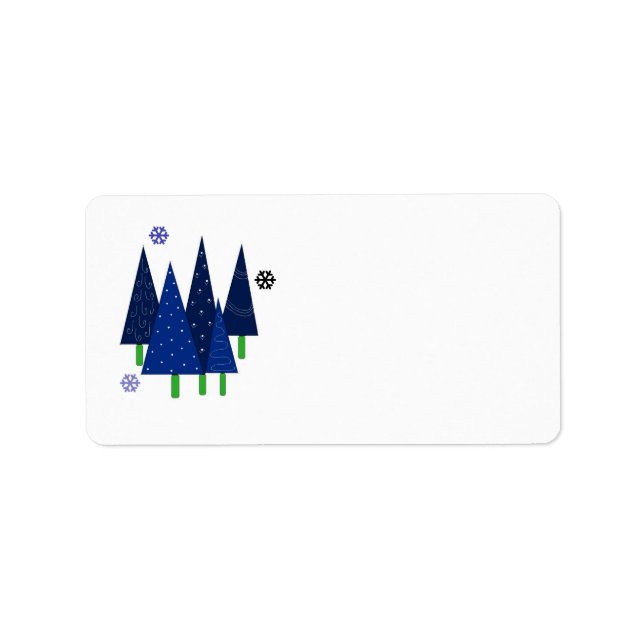 Whimsical Christmas Trees Label (Front)