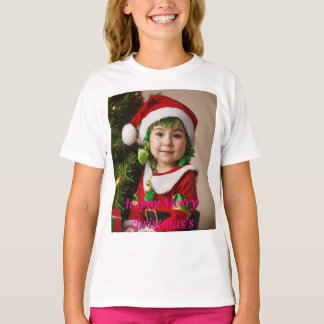 Whimsical Christmas Watercolor T-Shirt on Black