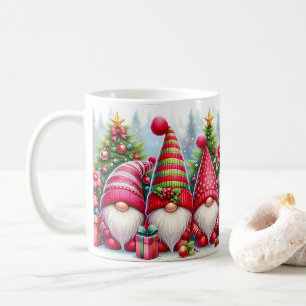 Whimsical Christmas with Colorful Holiday Gnomes Coffee Mug
