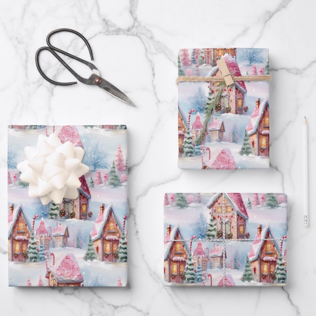 Whimsical Christmas wrapping paper design (Front)