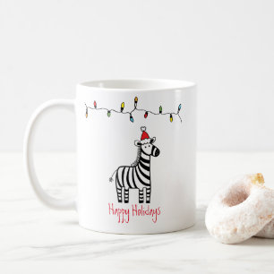 Whimsical Christmas Zebra Coffee Mug