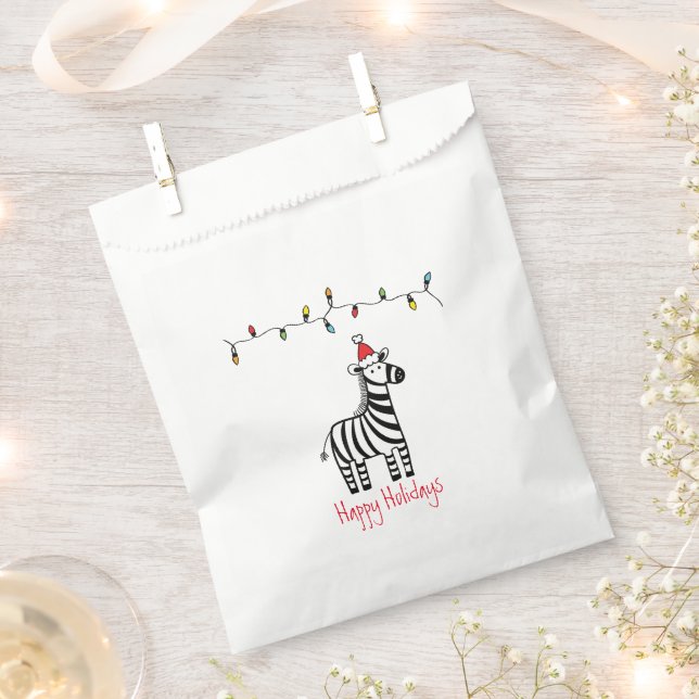 Whimsical Christmas Zebra Favour Bags (Clipped)