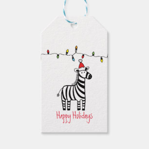 Whimsical Christmas Zebra Gift Tags