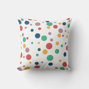 "Whimsical Circles: A Vibrant Polka Dot Extravagan Cushion