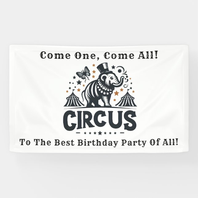 Whimsical Circus Birthday Party Banner (Horizontal)
