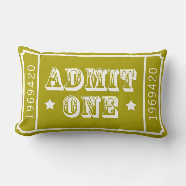 Whimsical Circus Theatre Ticket Admit One Lumbar Cushion (Front)
