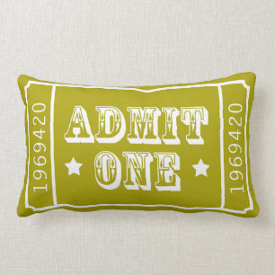 Whimsical Circus Theatre Ticket Admit One Lumbar Cushion