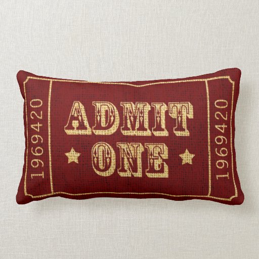 Image of Whimsical Circus Theatre Ticket Admit One Lumbar Cushion