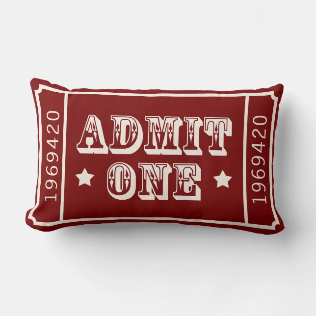 Whimsical Circus Theatre Ticket Admit One Lumbar Cushion (Front)