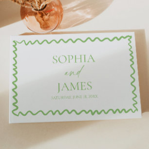 Whimsical Citrus Green Wavy Border Wedding Guest Book